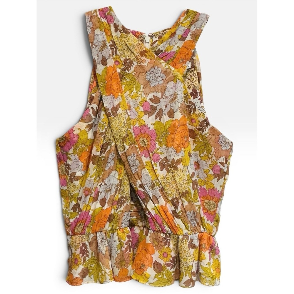 Veronica Beard Silk Kailani Top Floral Boned Sleeveless Blouse Sz 0 / XS‎